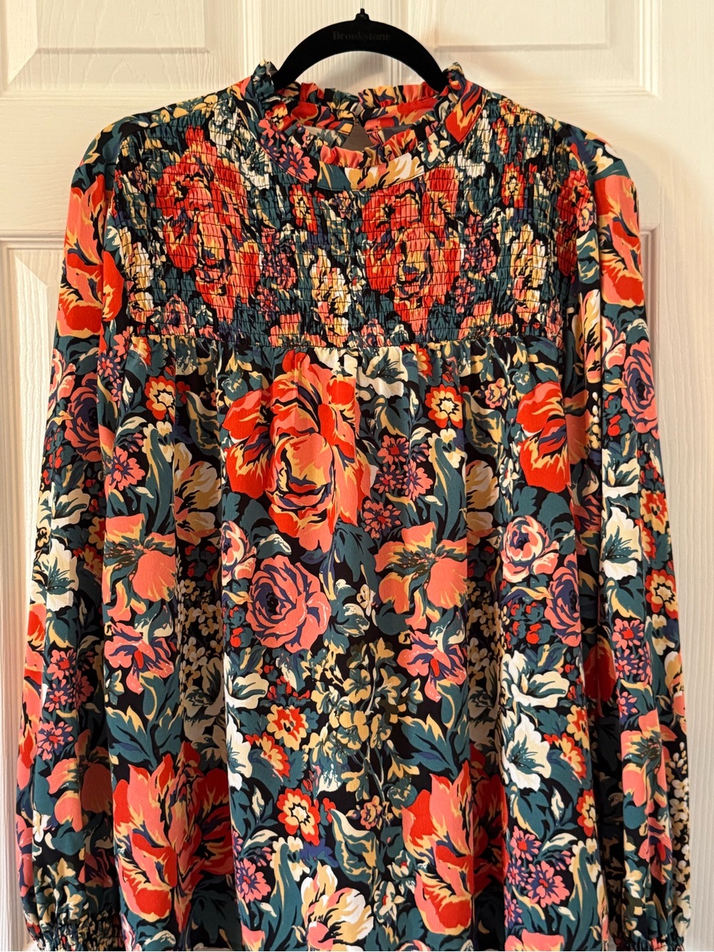 Hudson Gray “Lovely Persona”  Smocked Floral Blouse